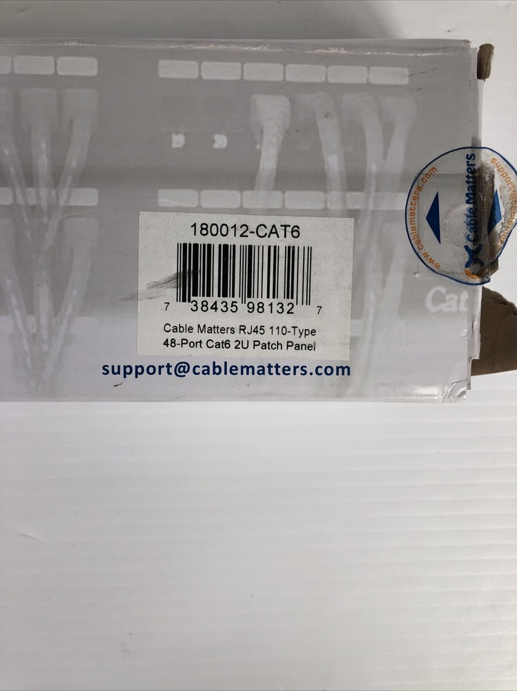 Cable matters RJ45 110 type 12 port cat6 vertical mini patch panel. Sealed