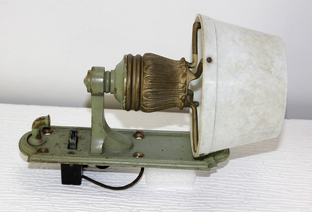 1920 Brass Neoclassical Pullman Sleeper Passenger Railroad Car Wall Sconce Light