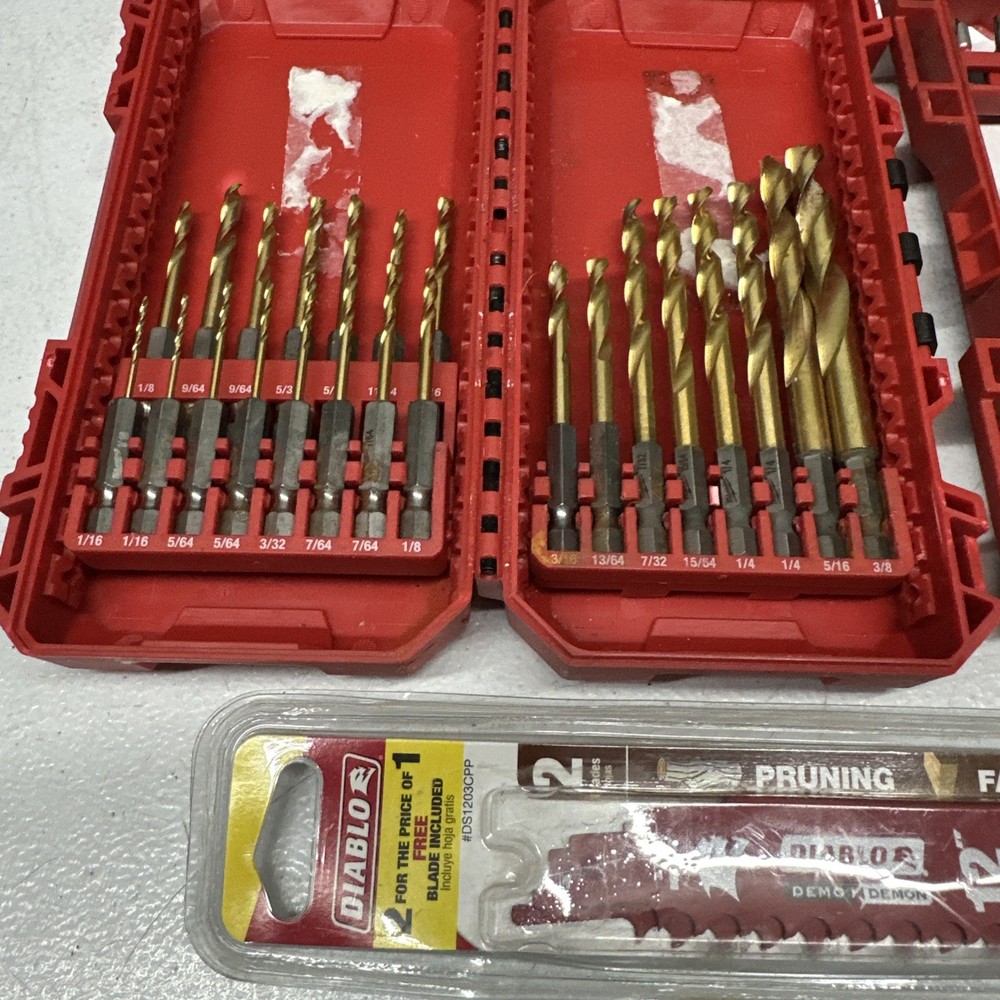 Milwaukee Impact Socket 3/8 , Drill Bits Titanium , Charger,Diablo Lot