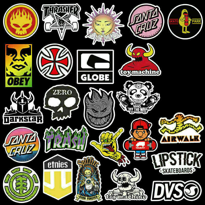 100 Pack Skateboard Stickers Bomb Luggage Laptop Graffiti Tide Brand Decals Lot