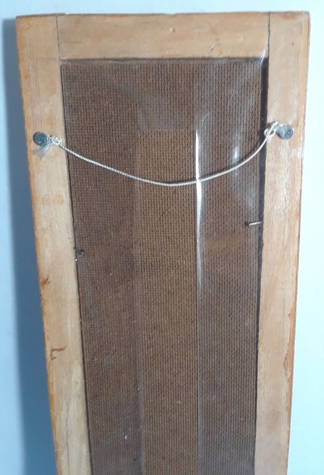 Chinese Scroll Warrior Horses Enamel and Wood Frame 19 3/8 x 5.5