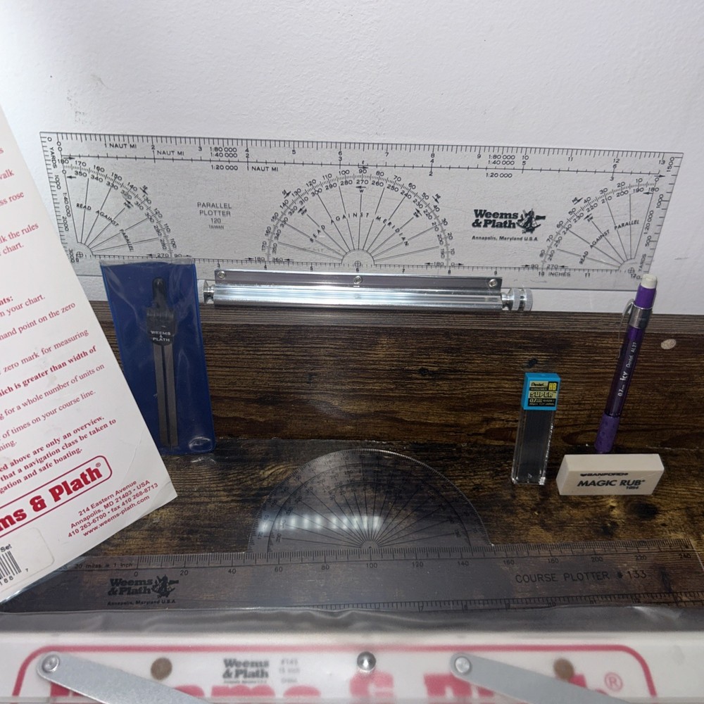 Weems & Plath Model 316 Boating Course Navigation Plotter Set w/Dividers
