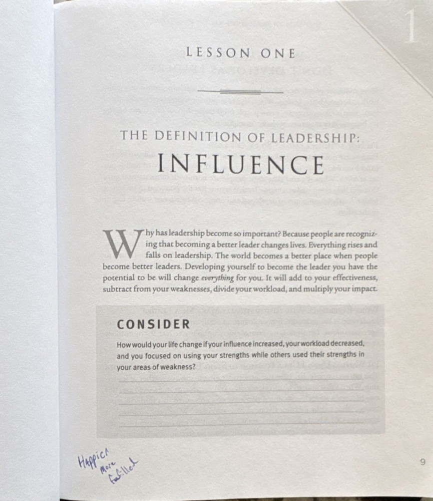 John C. Maxwell Developing the Leader Within You 2.0 Workbook 10 Lessons