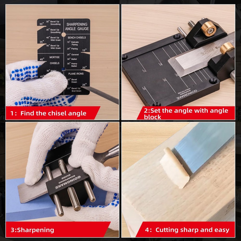 GOINGMAKE Honing Guide System Sharpening Kit for Woodworking Chisels