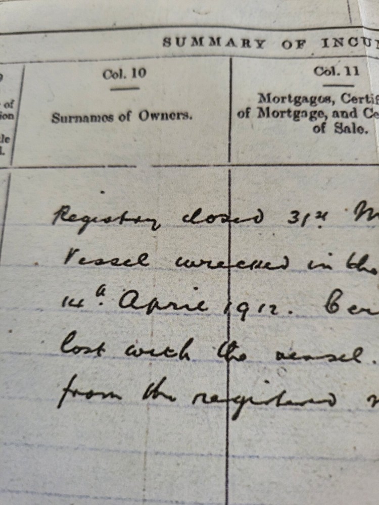 TITANIC Trans script Document Ship Antique Ephemera Disaster Historic Liverpool