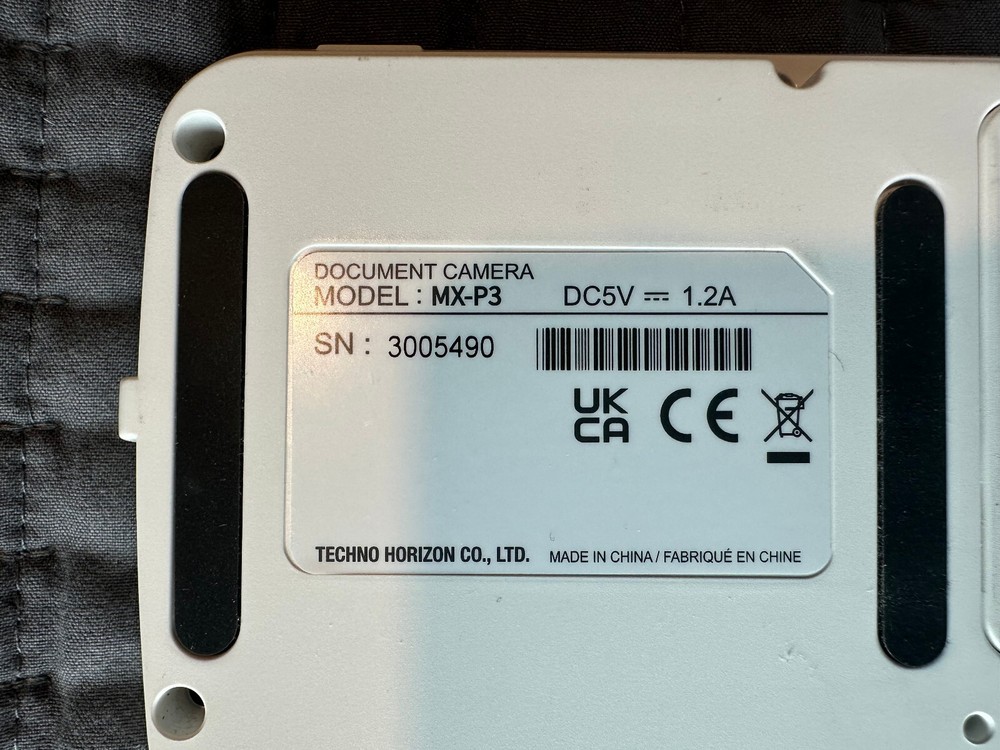 Elmo MX-P3 4K Visual Presenter Document Camera w/ AC Adapter