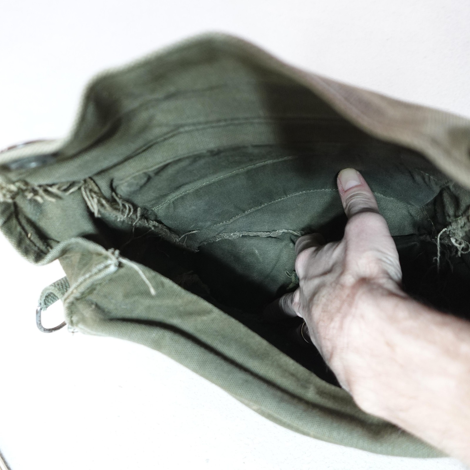 Vintage Military M-17 Field Bag Pouch Canvas OD Green Small Carry Case Gear