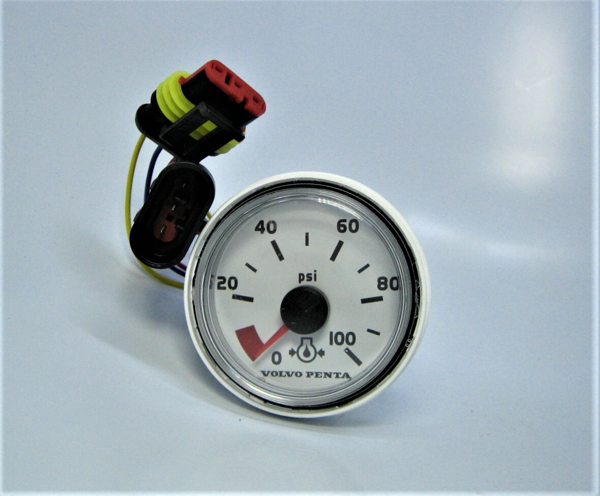 Volvo Penta 874932 *OEM* ~NEW~ Marine 2.25" White 0-100 PSI Oil Pressure Gauge