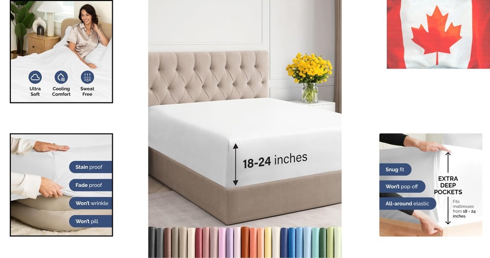 White Twin Fitted Sheet with Extra Deep Pockets - Premium Microfiber Comfort
