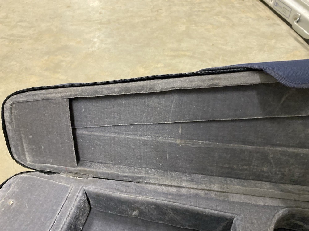 Durable Cloth Fluff Triangle Shape Case Gray/Beige Lining for Violin Blue