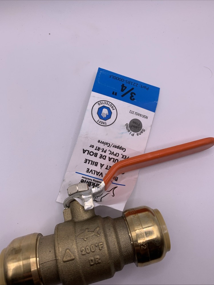 Sharkbite Brass Ball Valve Inline 3/4",19F857