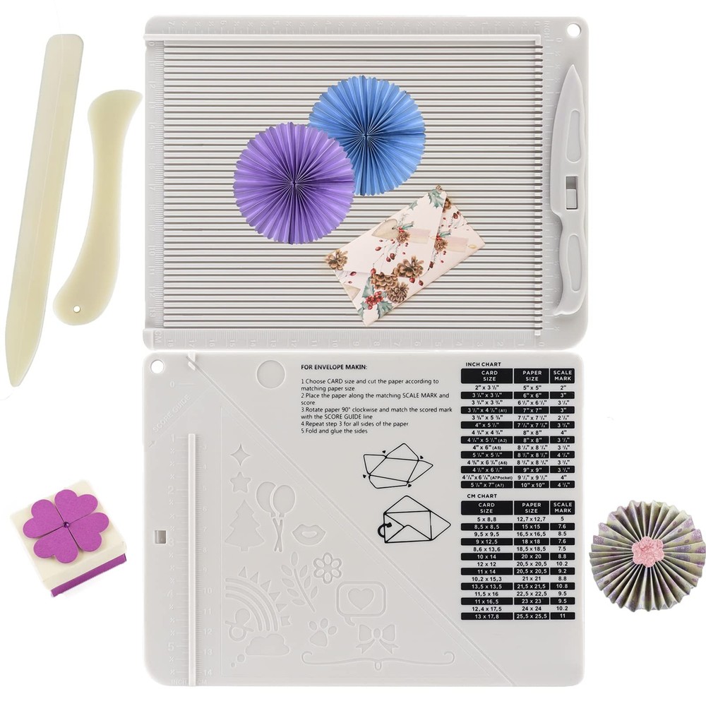 4PCS 6.4"x 8.5" Mini Score Board Multi-Purpose Scoring Board Envelope Maker w...