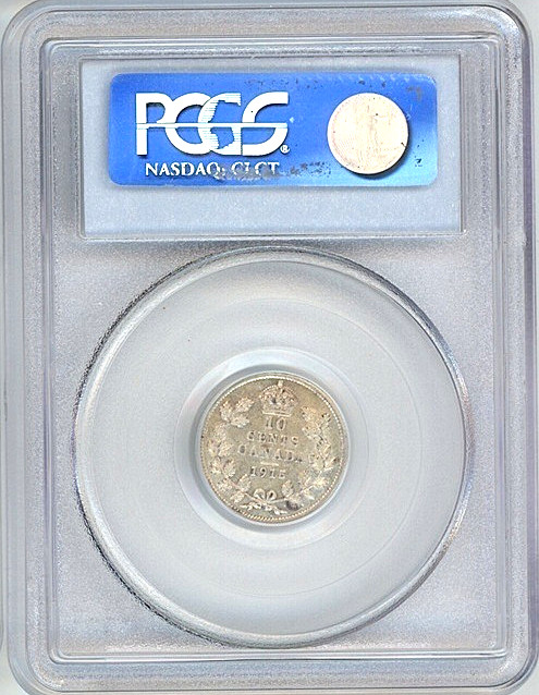 1915 Canada 10 cents PCGS AU53