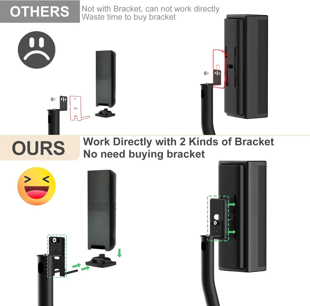 Adjustable Speaker Stand Pair for Bose Built in Cable Management Wr Slideconnect
