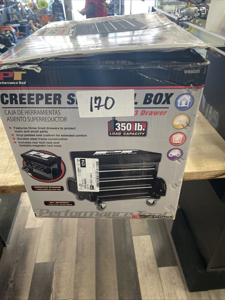 Performance Tool Creeper Seat Tool Box W85025