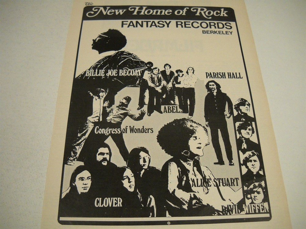 ABEL David Wiffen PARISH HALL Clover ALICE STUART Rare 1970 Promo Display Ad