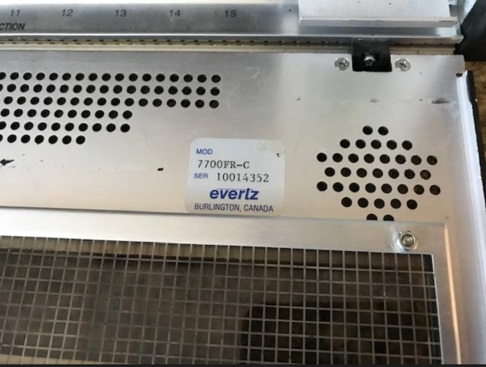 Evertz 7700FR-C 7700 MultiFrame Chassis with (1) AC Power Supply