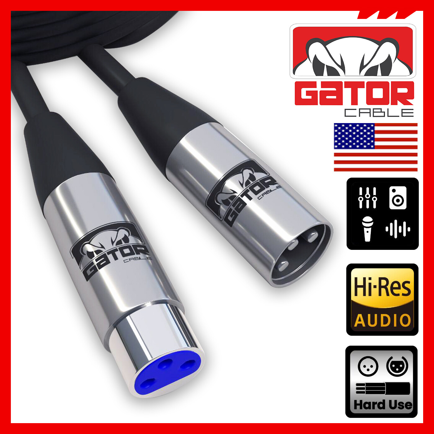 XLR Microphone MIC 3-Pin Male to Female Cable Cord Connector Extension Shielded