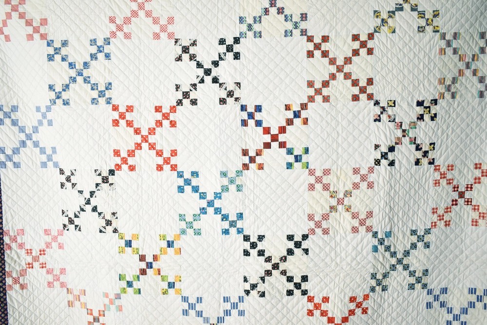 Vintage Double Nine Patch Antique Quilt, Mint Condition ~Signed & Dated "1964"!