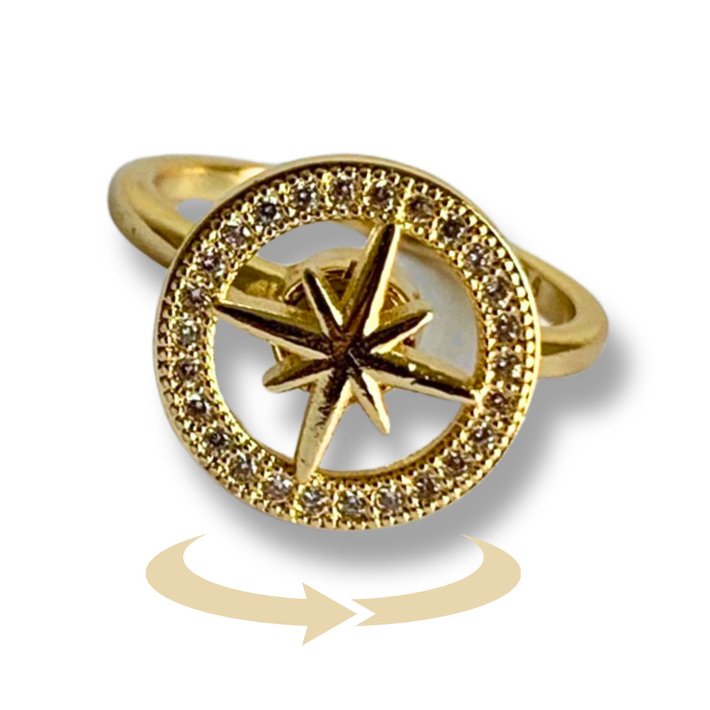 Fidget Ring Women, Spinner Ring, ADHD Ring - Northstar