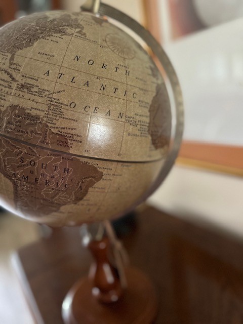 Replogle Globe Leather 12" Brown Vintage Library, Study, Office