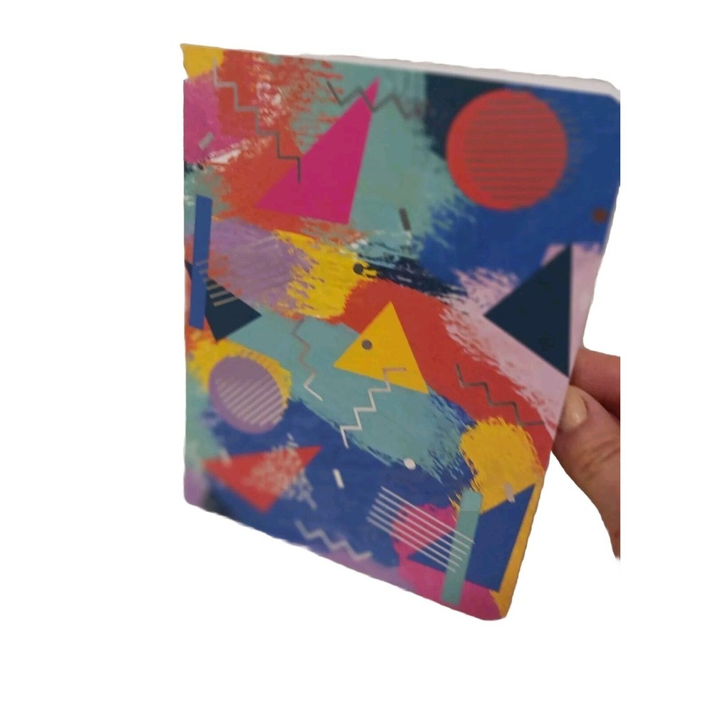 Notebook Journal ARTSY Geometric SILVER LEAF Lined Pages Composition Stationary