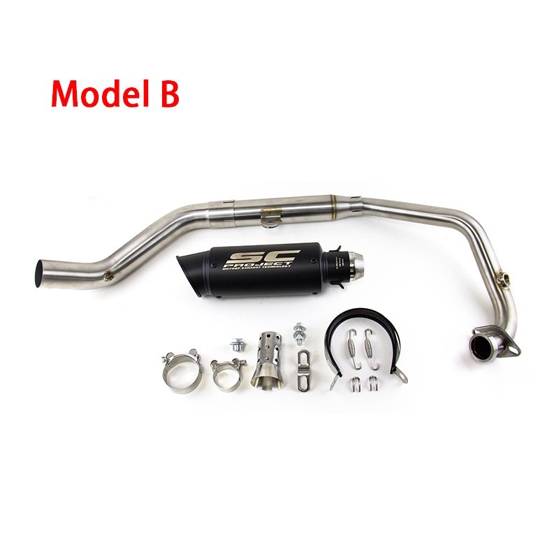 Black Muffler Exhaust Front Pipe Full System For CF-Moto 300NK 300SR 300SS 250SR