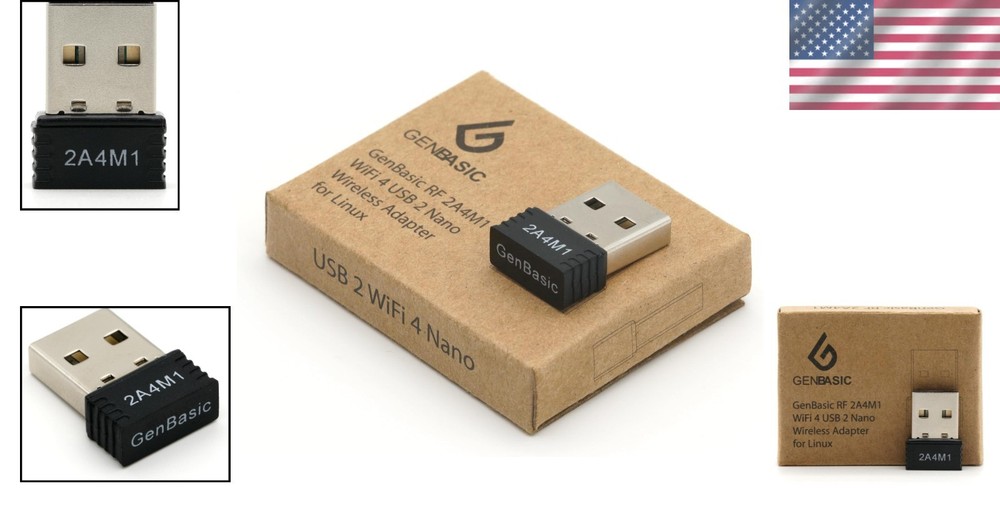 Black WiFi 4 USB Nano Wireless Dongle for Linux Desktops - Ultimate Security