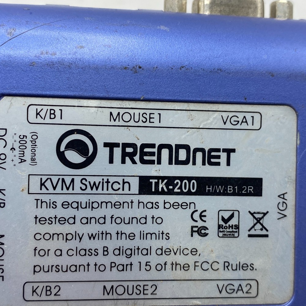 TRENDnet TK-200 KVM SWITCH, 2-Port PS/2 KVM Switch Kit TK200