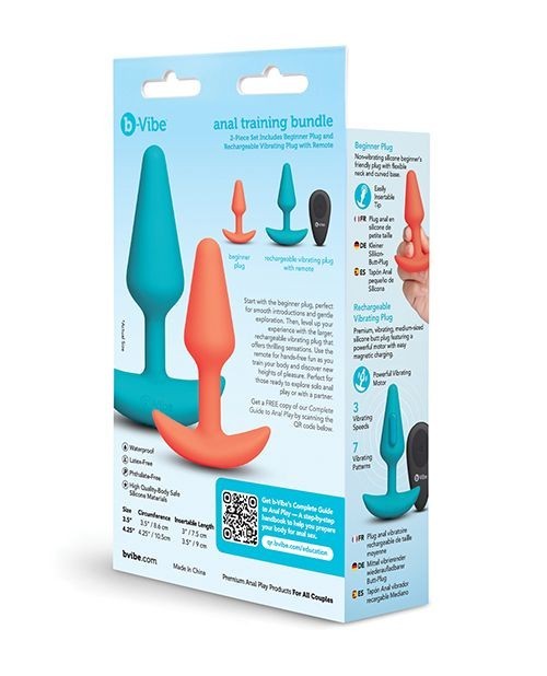 ANAL TRAINING BUNDLE 2 PIECE SET BEGINNER PLUG & RECHARGEABLE VIBRATING PLUG