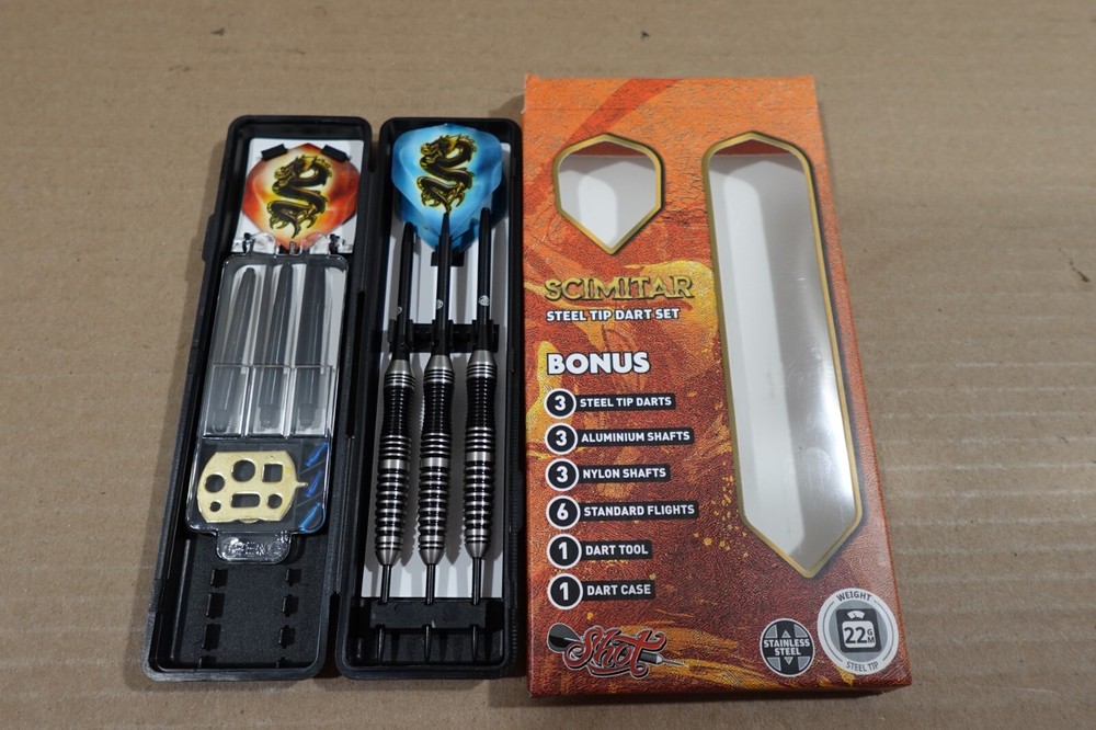 Shot Darts Scimitar Steel Tip Dart Set - 22 Gram
