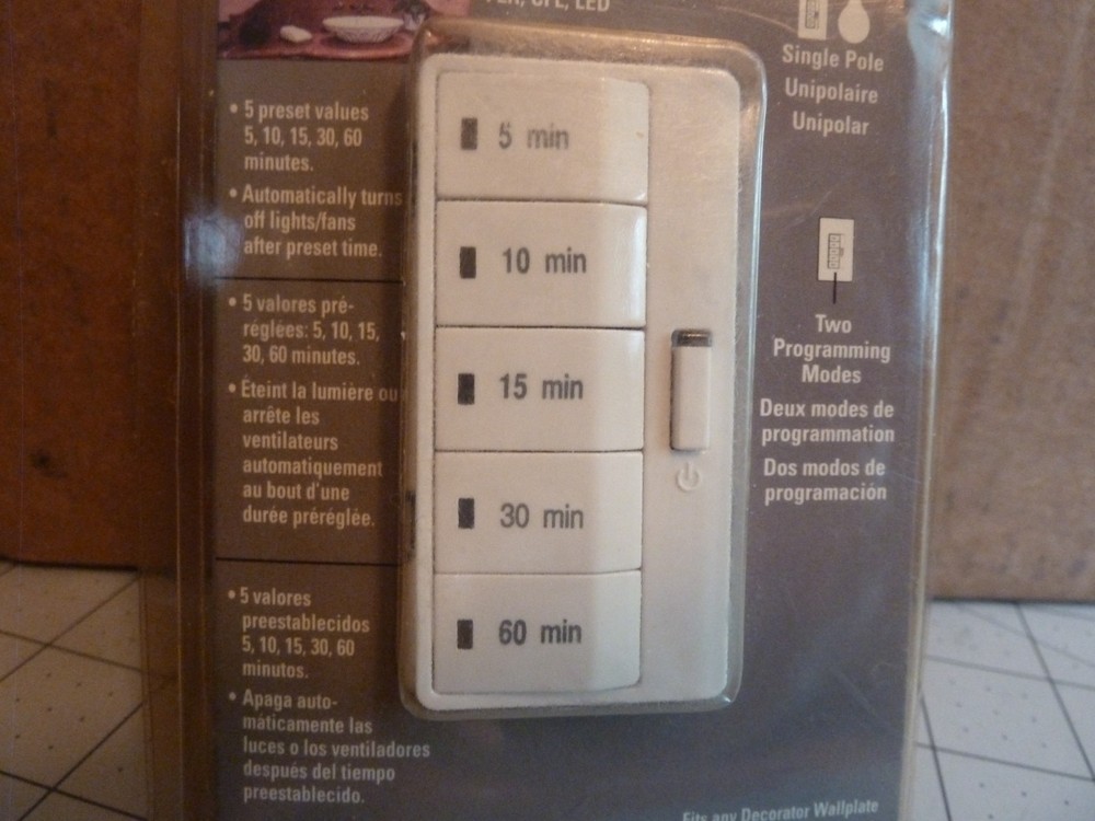 Cooper Wiring Devices PT18H-PTA Programmable Timer - 5 Presets - 1 Pole - WHITE