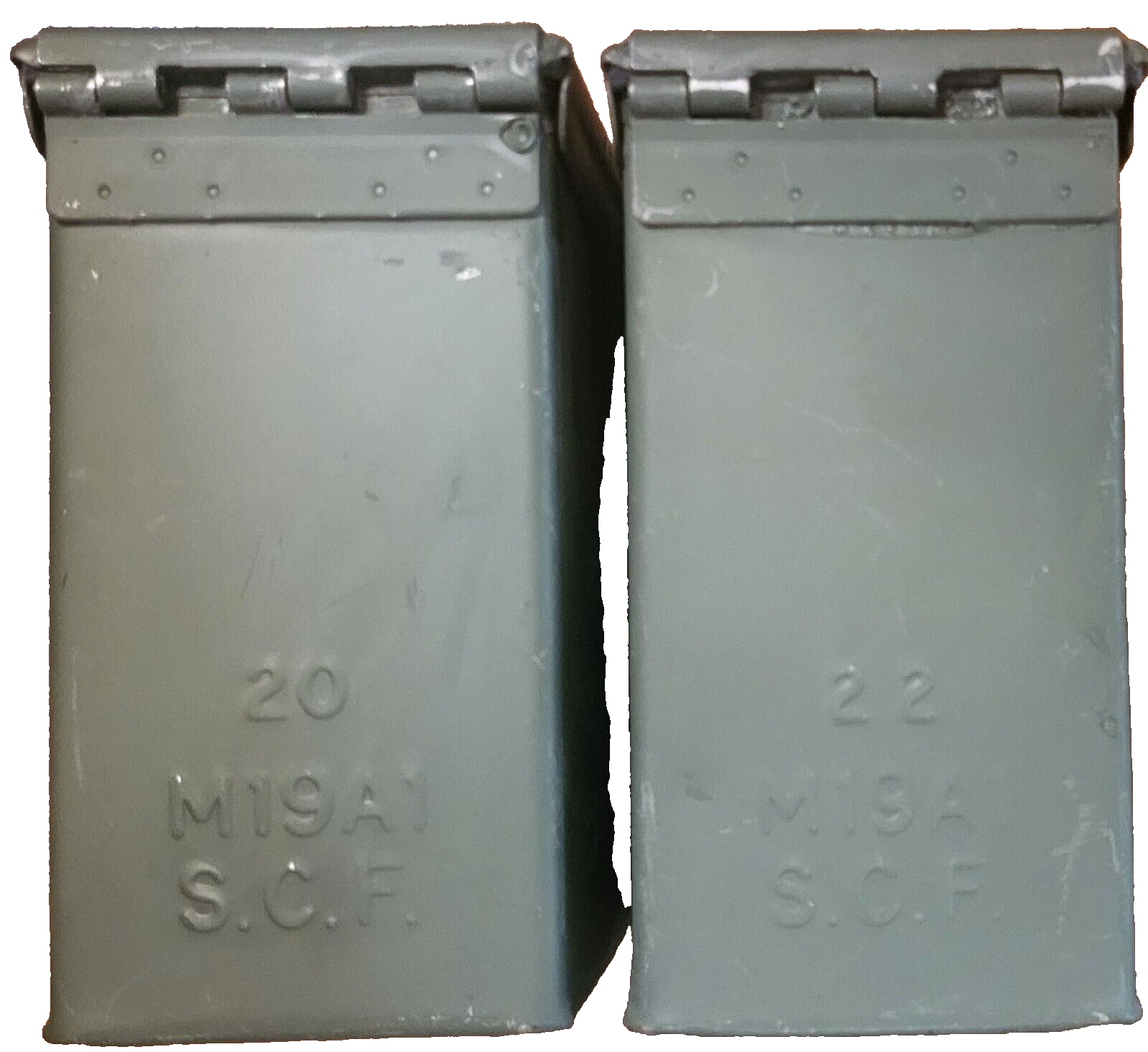2 M19A1 .30 Cal 7.62x51mm Ammo Cans Excellent Condition