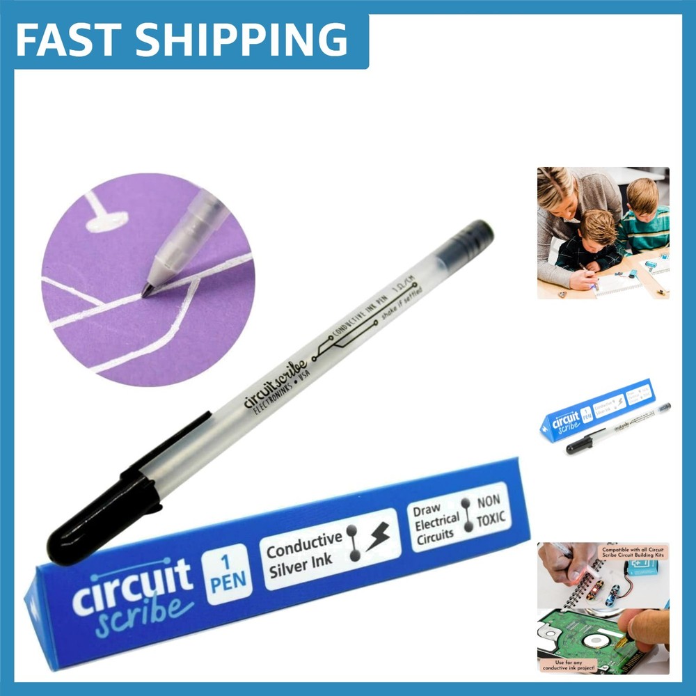 Versatile Silver Rollerball Conductive Ink Pen - Perfect for STEM Projects