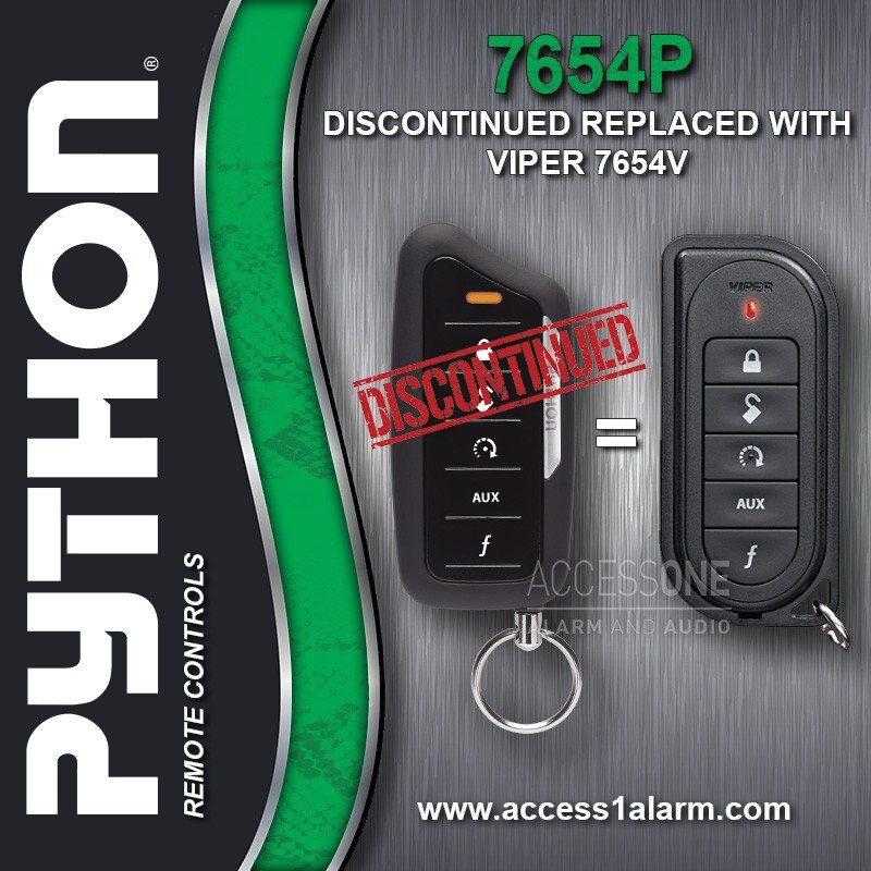 Discontinued Python 7654P 1-Way SST 5-Button Replacement Remote Viper 7654V