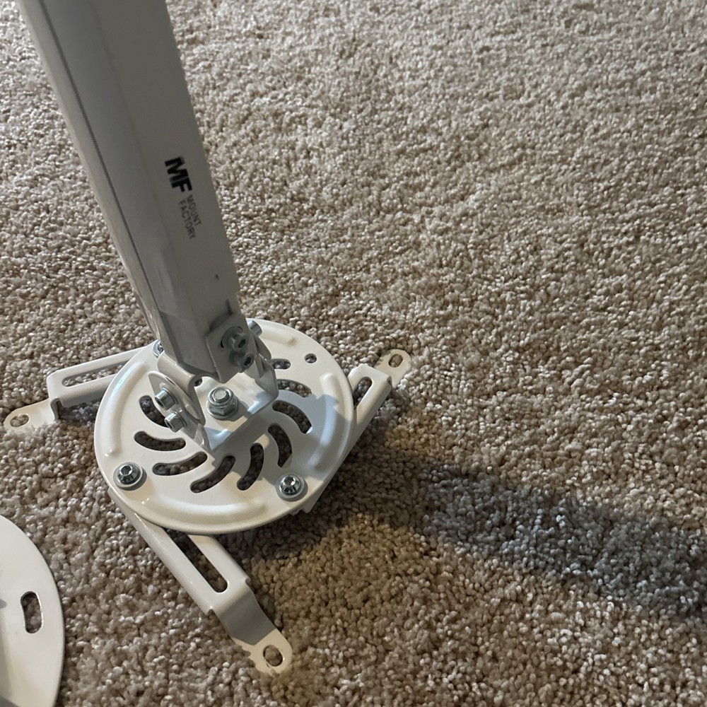 VIVO Universal Extended Ceiling Projector Mount | Height Adjustable (White)