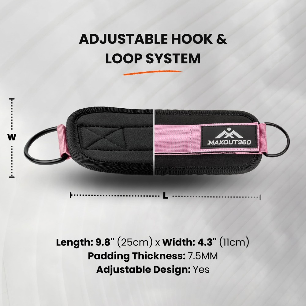 Gym Ankle Straps for Cable Machines, Thick Padded Ankle Cuff Cable Attachment...