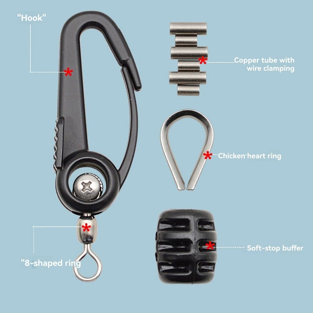 Downrigger Cable Terminator Kit Complete Set with Swivel Snaps Downrigger8445