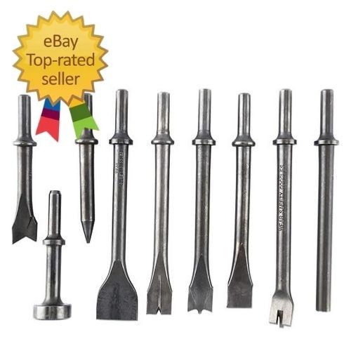 Pneumatic Chisel Set 9pcs Air Hammer Punch Chipping Bits Tool