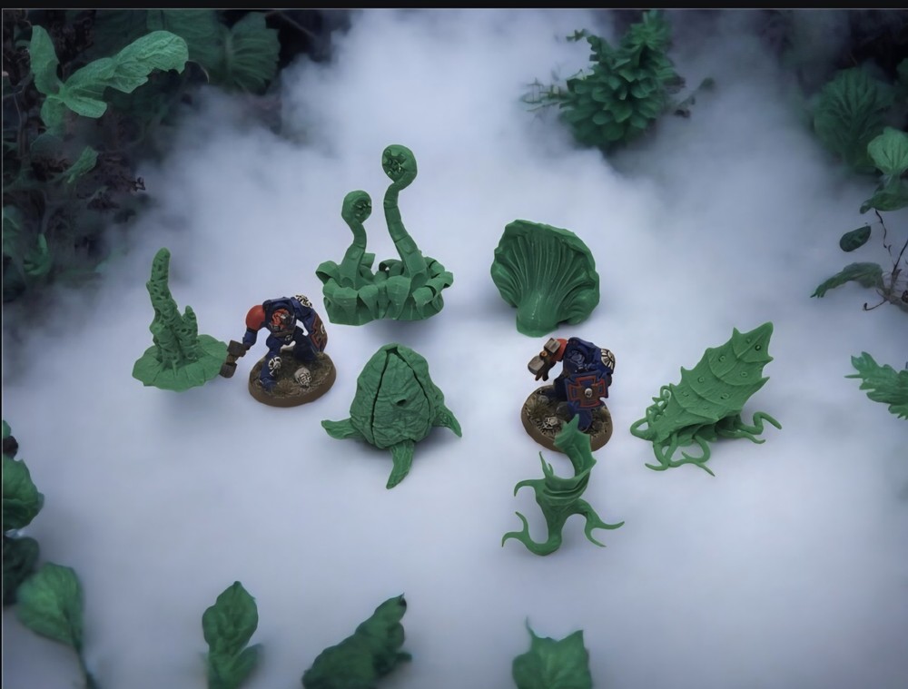 3D Printed Tabletop War Terrain Alien Plants Set D Perfect For 40K / Kill Team