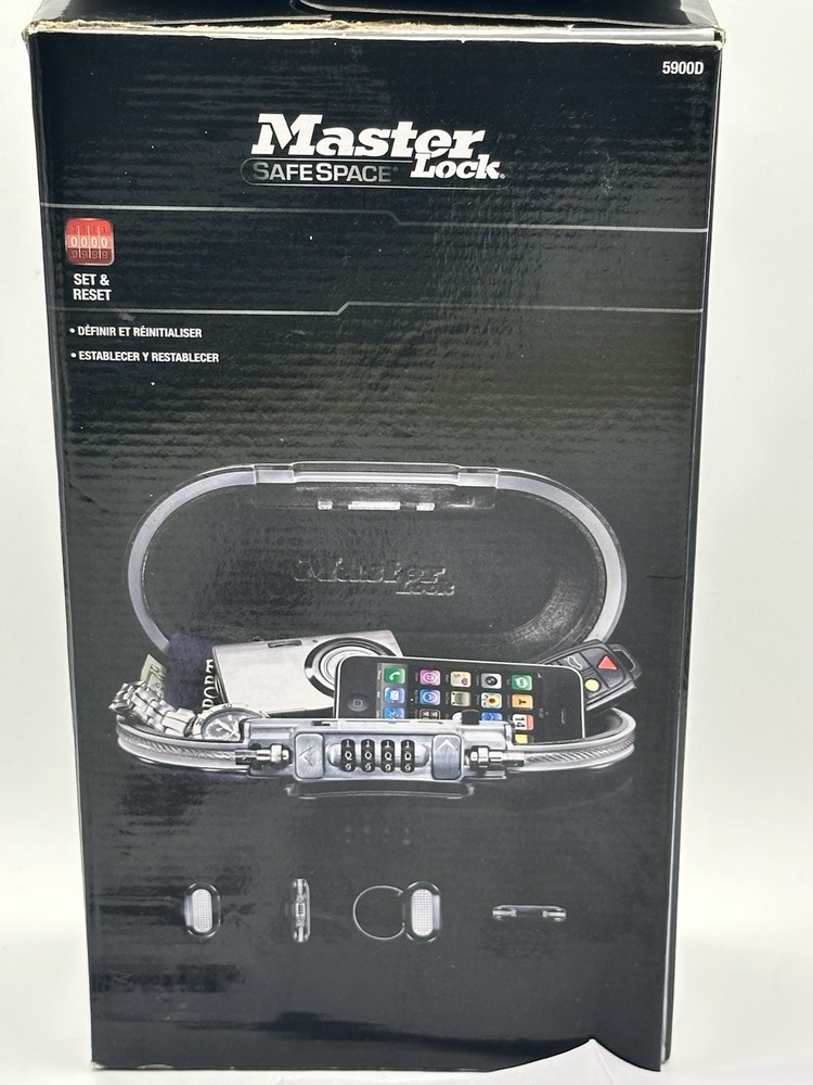 Master Lock 5900D Combination Portable Safe Gray Security For Your Small Items