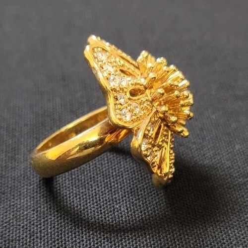 J Crew Brass Crystal Ring