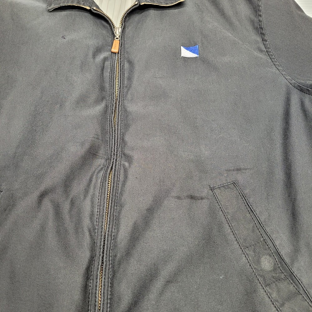 Peter Millar Black Full Zip Lightweight Golf Jacket Size Large Distressed