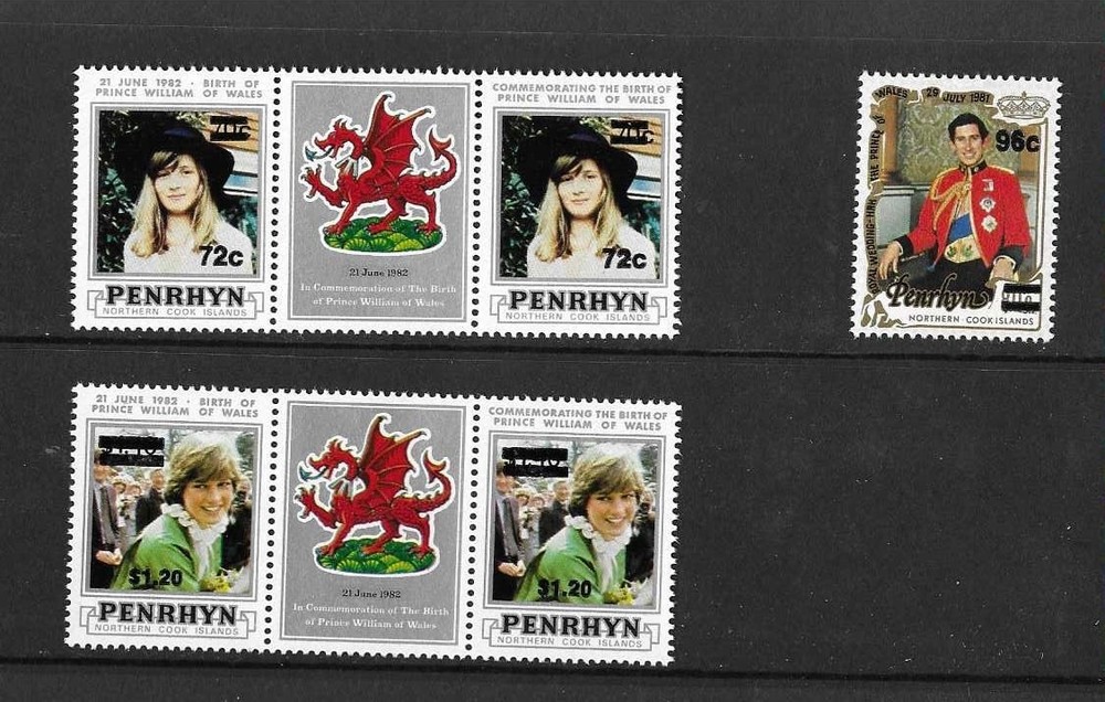 Penrhyn 1983 MNH Surcharges sg 331/5