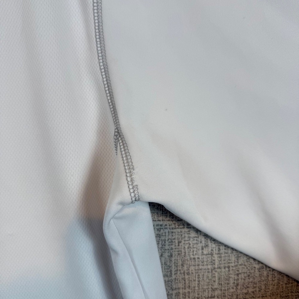 Pebble Beach Performance Mens Large White 1/4 Zip Golf Pullover Long Sleeve