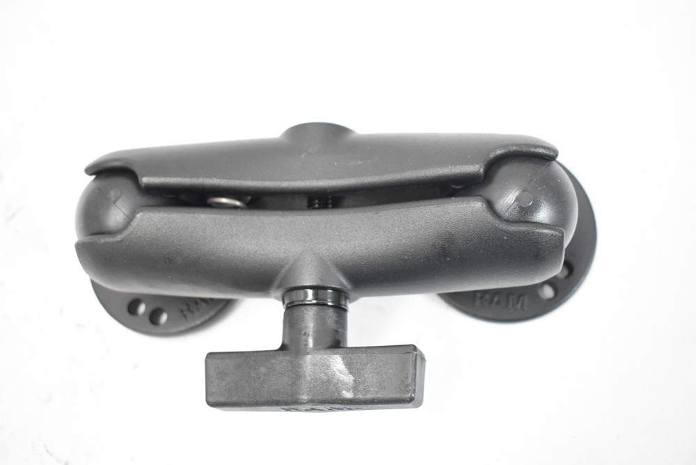 RAM Mount AN17018-1 Double Socket Arm with Round Base Kit Black Universal Mount