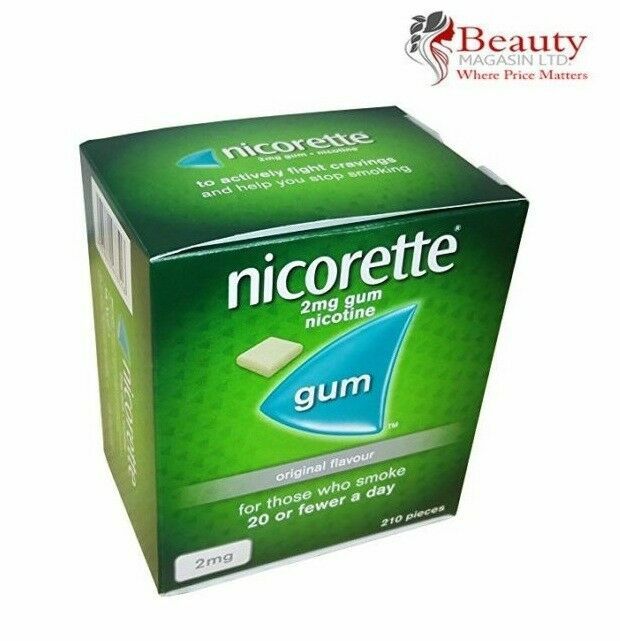6 x Nicorette ORIGINAL Chewing Gum 2mg 210 Pieces "FREE SHIP TO USA"