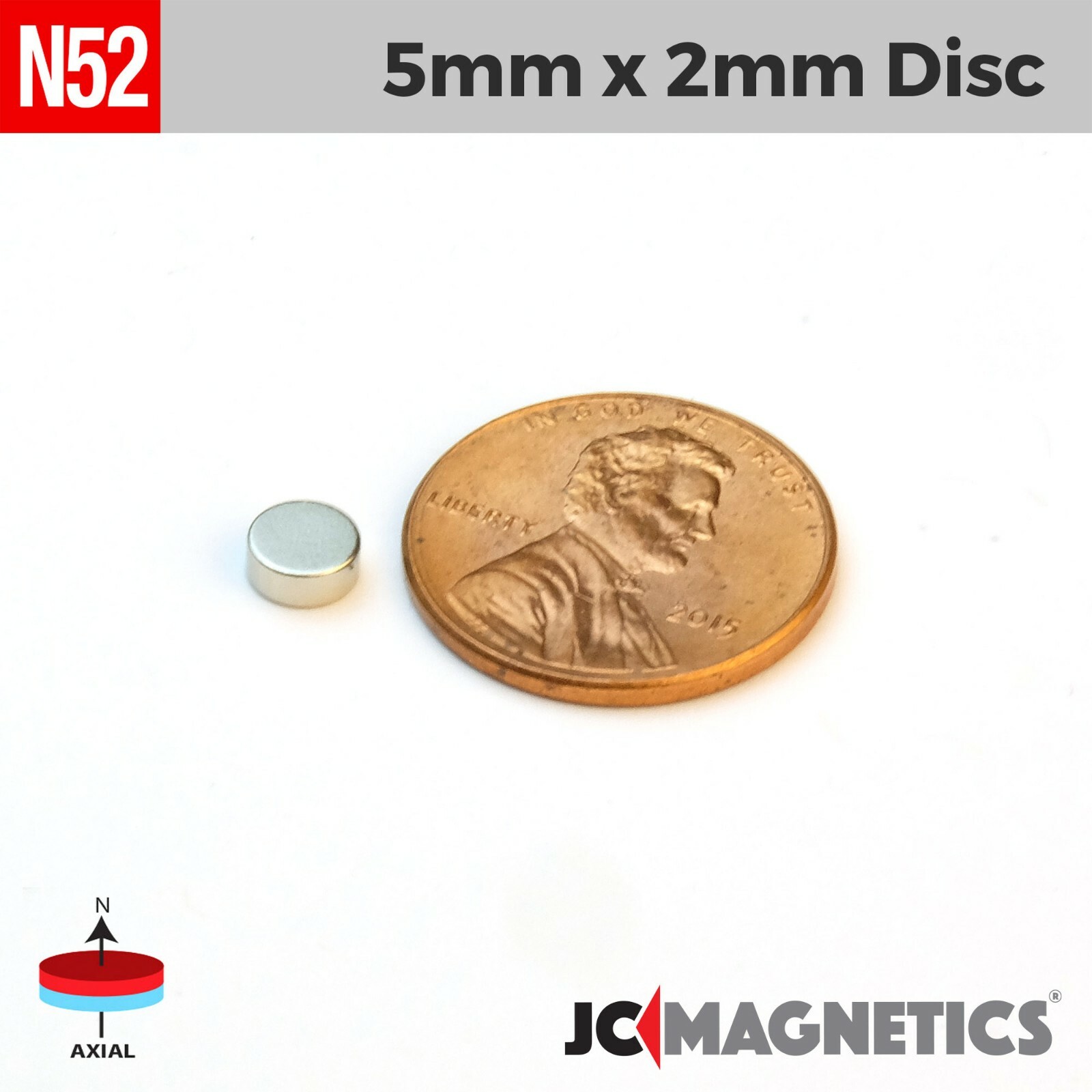 5mm x 2mm N52 Super Strong Rare Earth Neodymium Magnet Disc 5x2mm