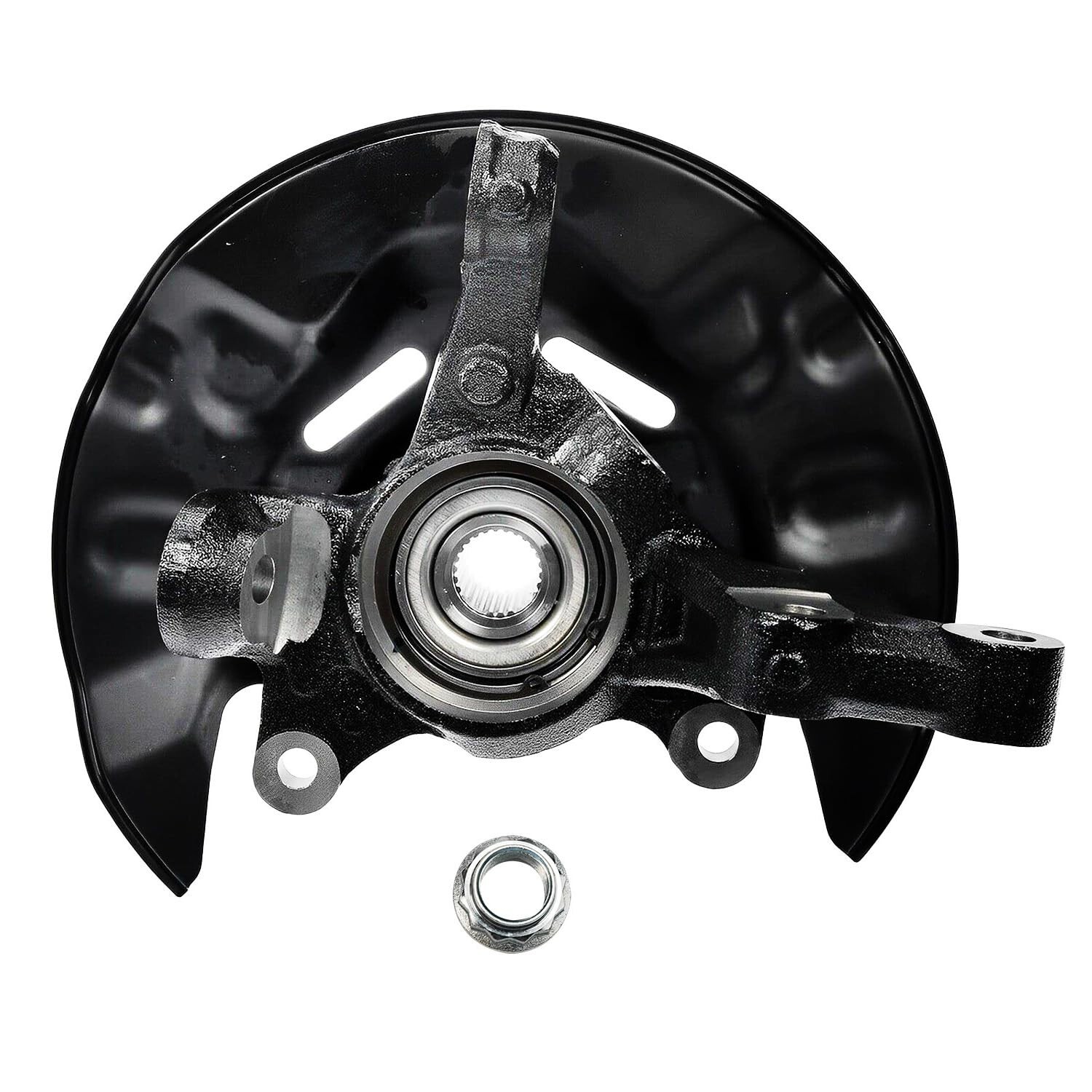 Front Steering Knuckles Drilled Rotors Calipers Kit for 2003-2008 Toyota Corolla