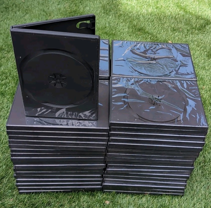 (72) Black Empty Standard Replacement Single DVD Cases Boxes